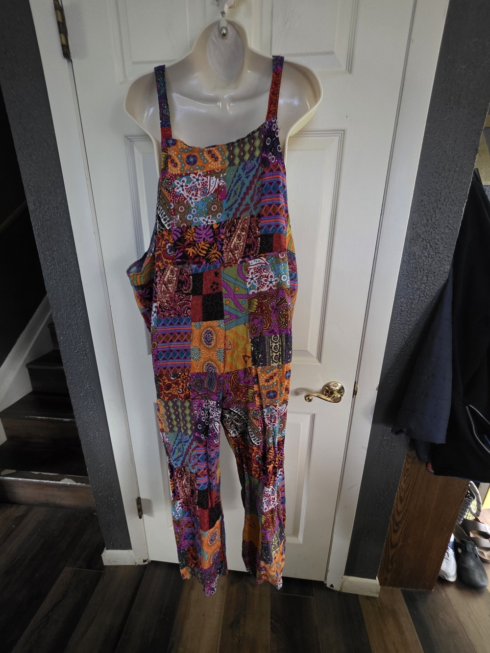 Bohemian Multicolor Patchwork Jumpsuit Romper - Picture 3 of 5